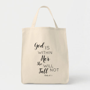 Bolso De Tela Dios está dentro de ella, ella no caerá
