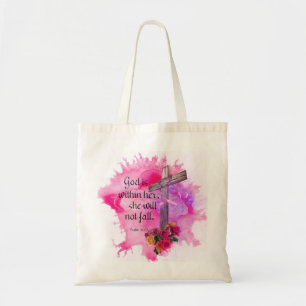 Bolso De Tela Dios está dentro de ella, ella no caerá