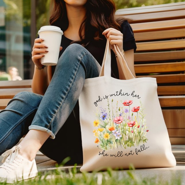 Bolso De Tela Dios está dentro de su estética cristiana mujer (Subido por el creador)