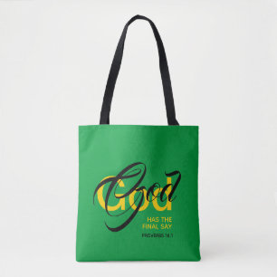 Bolso De Tela DIOS FINAL DICE LA SINDICATURA   Inicial   Green