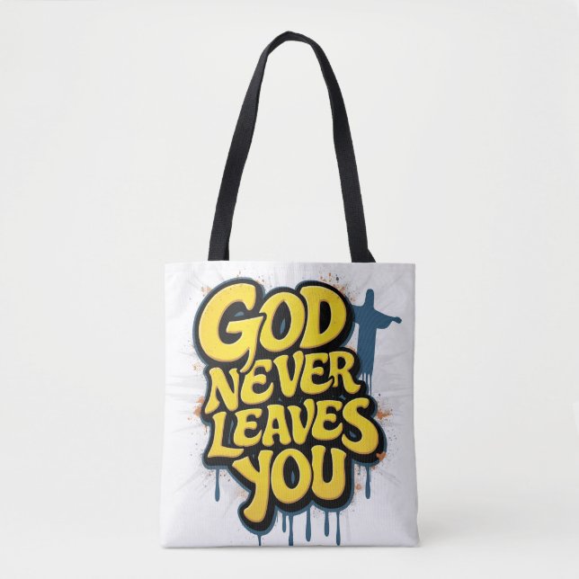 Bolso De Tela Dios nunca te deja - Blanco (Anverso)