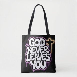 Bolso De Tela Dios nunca te deja - Negro