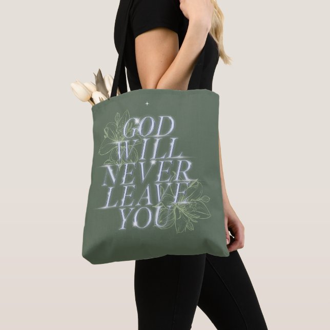 Bolso De Tela Dios nunca te dejará (Detalle)