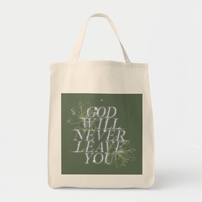 Bolso De Tela Dios nunca te dejará (Frente)