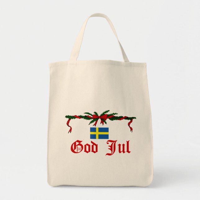 Bolso De Tela Dios sueco julio (Felices Navidad) (Frente)