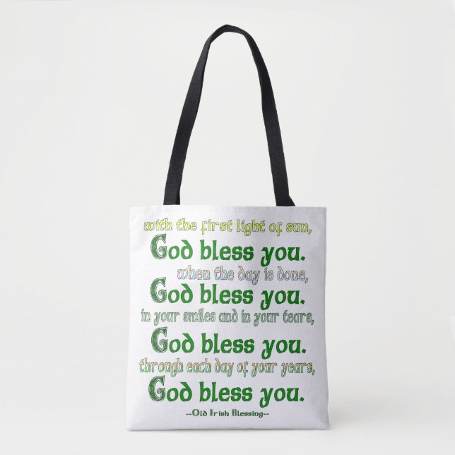 Bolso De Tela Dios te bendiga Bendición irlandesa (Anverso)