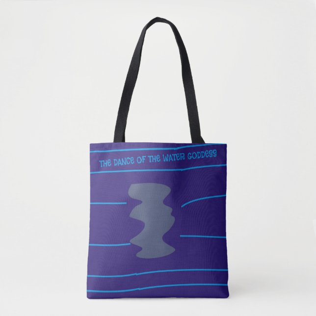 Bolso De Tela Diosa bailarina Arte étnico tribal ilumina neón az (Anverso)