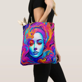 Bolso De Tela Diosa de neón con cabello cósmico fluido