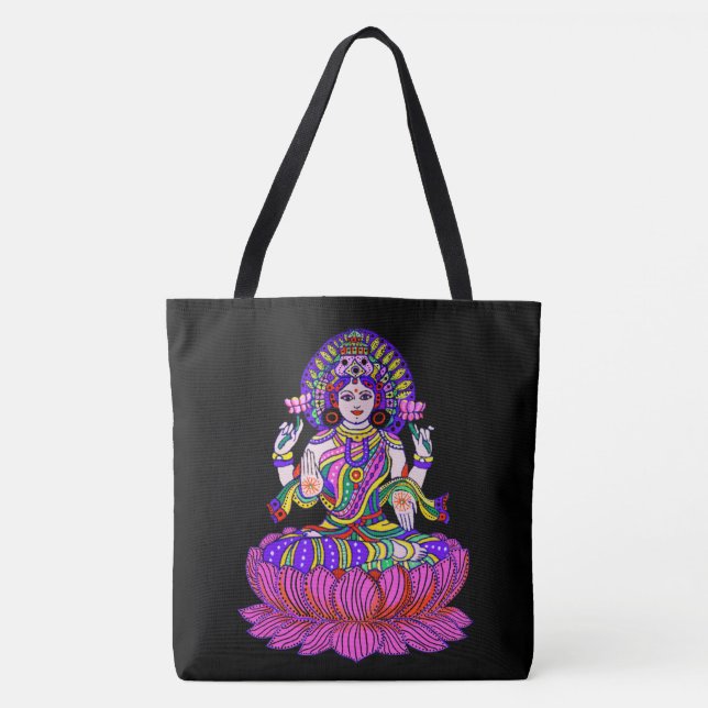 Bolso De Tela Diosa del festival de Lakshmi Diwali de la buena (Anverso)