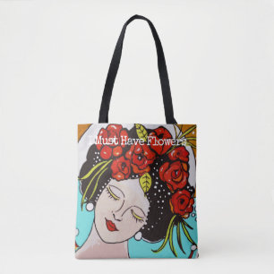 Bolso De Tela Diosa flor, debo tener flores