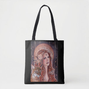 Bolso De Tela Diosa freya con Lynx de Renee Lavoie
