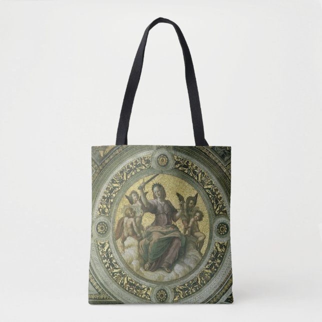 Bolso De Tela Diosa romana Justicia con ángeles de Raphael (Anverso)