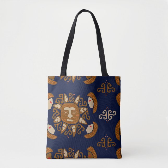 Bolso De Tela Dioses del Sol Indios Kuna (Anverso)
