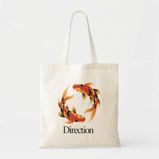 Bolso De Tela Direction – Timeless Koi Symbol of Clarity, Growth (Frente)