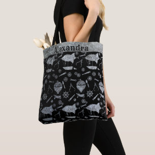 Bolso De Tela Dirigible de Zinc y Plata Steampunk Nombre Persona