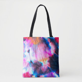 Bolso De Tela Dirty art. Bright red, lilac, pink, yellow colors.