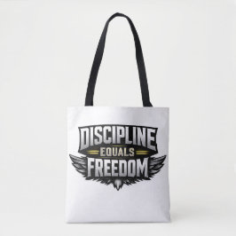 Bolso De Tela Disciplina Es Igual a Libertad – Diseño Motivacion