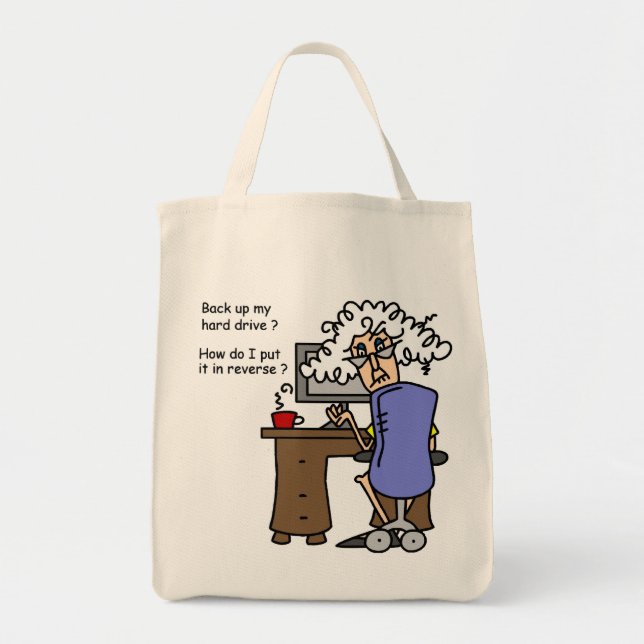 Bolso De Tela Disco duro de vuelta cómico (Frente)