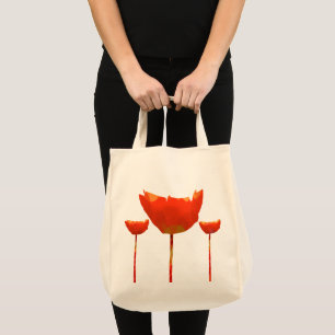 Bolso De Tela Discoteca Naranja de resumen moderno con flores