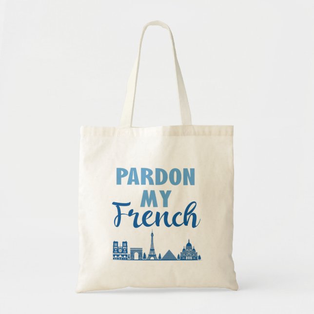 Bolso De Tela Disculpen mi francés - Paris Skyline (Frente)
