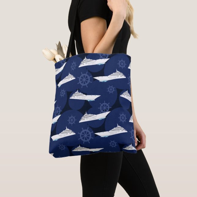 Bolso De Tela Diseñador de vacaciones de crucero Nautical (Detalle)