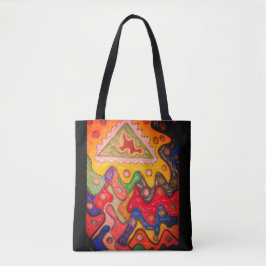 BOLSO DE TELA DISEÑADOR IMPRESIONISTA DE ARTE AFRICANO ABORIGINA
