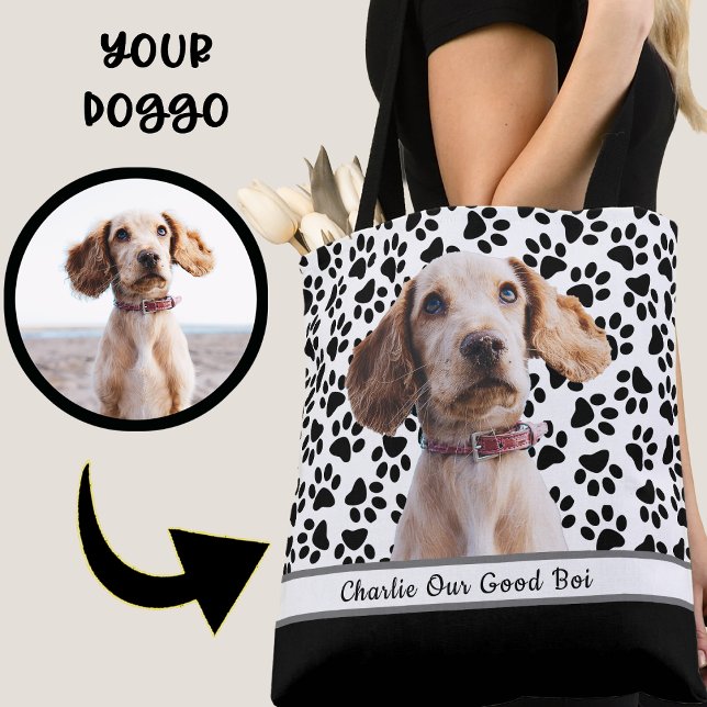 Bolso De Tela Diseñar la suya propia: Personalizado Paw Print Do (Subido por el creador)