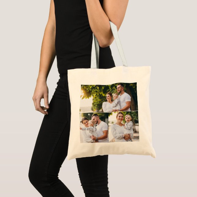 Bolso De Tela Diseñar su propio Collage de fotos de 3 (Anverso (producto))