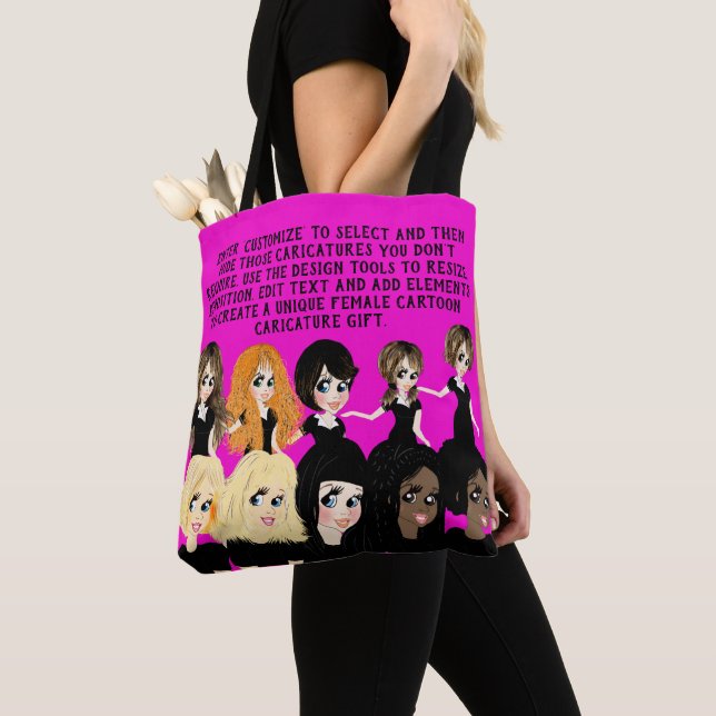 Bolso De Tela Diseñar un regalo de caricatura para Personalizado (Detalle)
