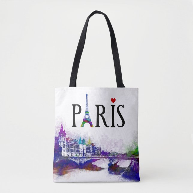 Bolso De Tela diseño 177 París Francia (Anverso)
