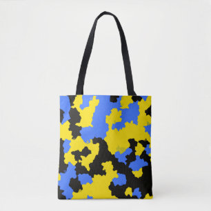 Bolso De Tela Diseño abstracto amarillo azul negro