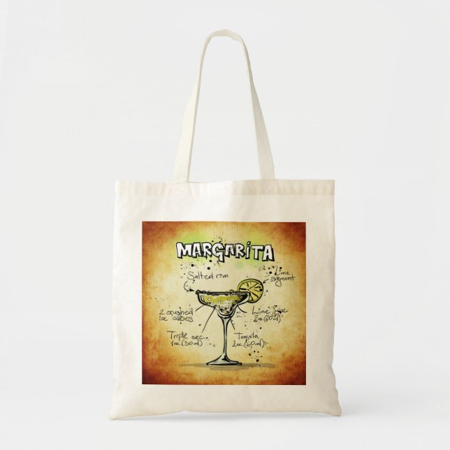 Bolso De Tela Diseño abstracto de cóctel Margarita Tote Bag (Frente)