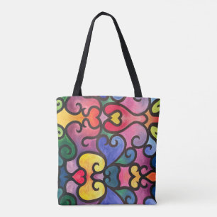 Bolso De Tela Diseño abstracto del corazón