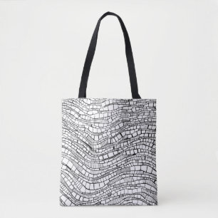 Bolso De Tela Diseño abstracto en blanco y negro
