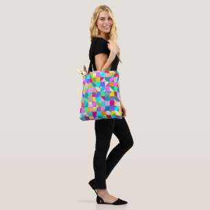 Bolso De Tela Diseño abstracto geométrico colorido, gráfico