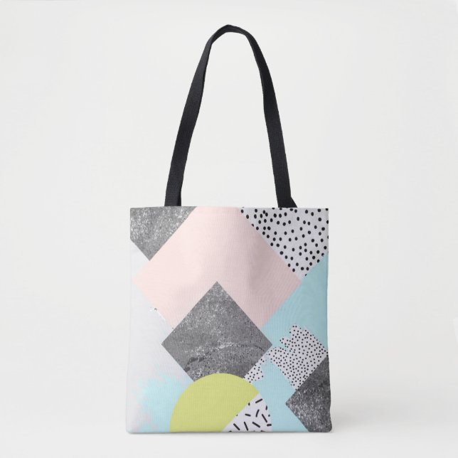 Bolso De Tela Diseño abstracto geométrico de Scandi (Anverso)