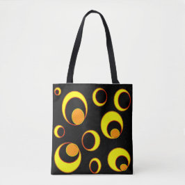 Bolso De Tela Diseño abstracto moderno, círculos amarillos sobre