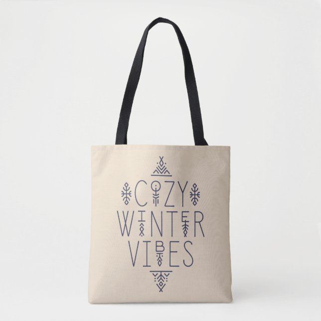 Bolso De Tela Diseño acogedor de vibraciones de invierno (Anverso)