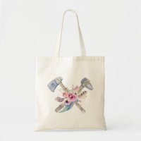 Diseño acuarela de plumas y flores Tomahawk