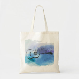 Bolso De Tela Diseño acuático de guitarra en el horizonte de N
