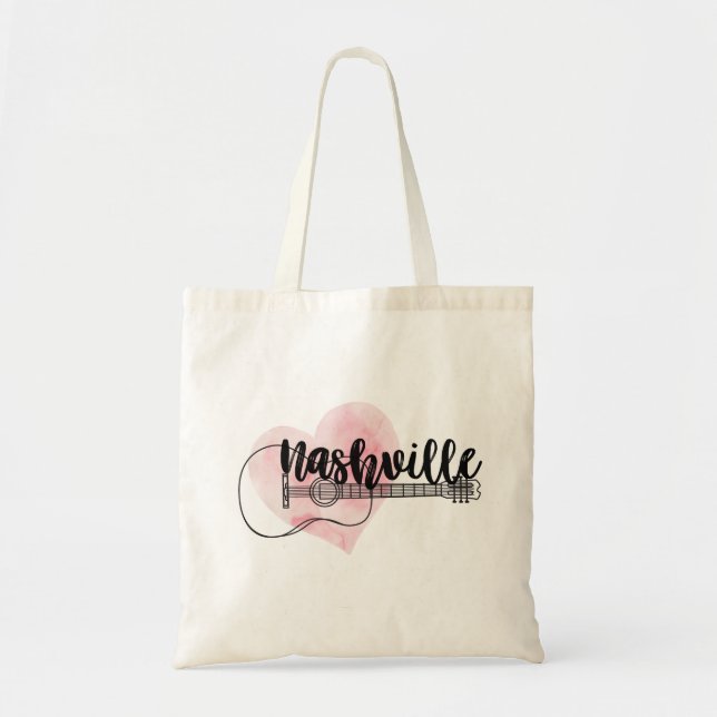Bolso De Tela Diseño acuático de la guitarra de Nashville (Frente)