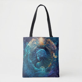 Bolso De Tela Diseño acuático de Rótulo Aquarius Zodiac