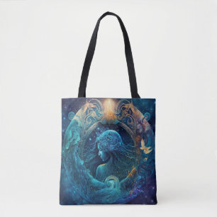 Bolso De Tela Diseño acuático de Rótulo Aquarius Zodiac