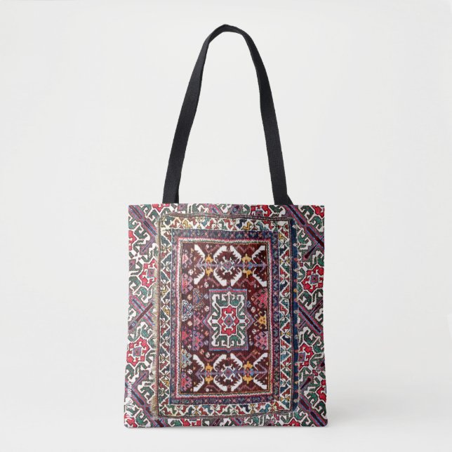 Bolso De Tela Diseño antiguo de alfombras orientales persas (Anverso)