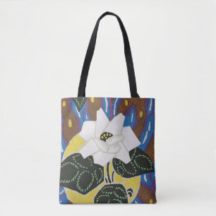 Bolso De Tela Diseño Art Déco #10 Rosa Blanca