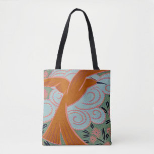 Bolso De Tela Diseño Art Déco #11 ave exótica
