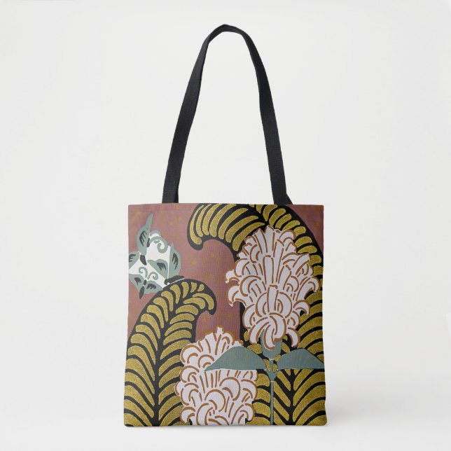 Bolso De Tela Diseño Art Déco #3 Floral (Anverso)