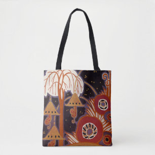 Bolso De Tela Diseño Art Déco #4 Jardín Exótico