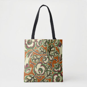 Bolso De Tela Diseño Art Decó #5 Patrón floral