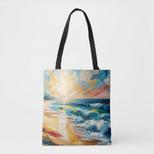 Bolso De Tela Diseño Art Moderno Beach Sunset Ocean